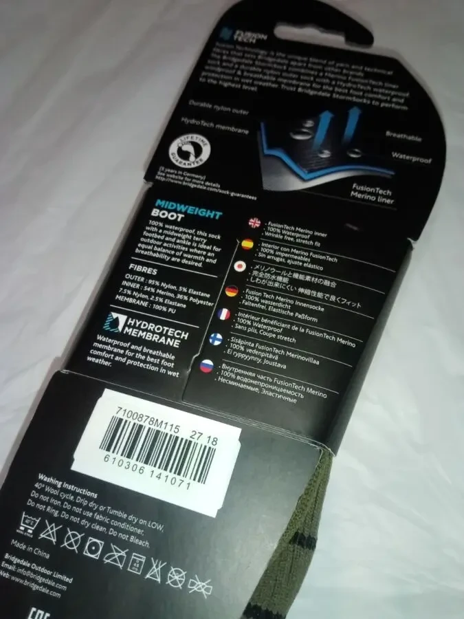 Носки мембранные водонепроницаемые Bridgedale Storm Sock MW Boot 2
