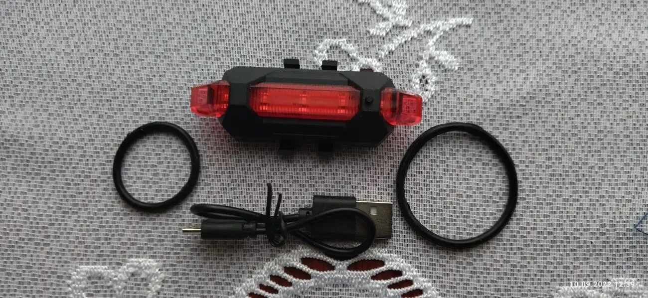 LED ліхтарик передній для велосипеда + фара задня (габарит) 4