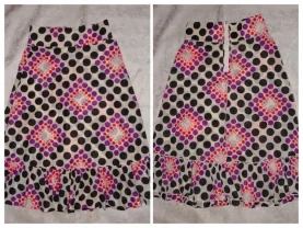 ЮБКА/спідниця 42-44 р., яскраві горохи на білому фоні; міді; ефектна