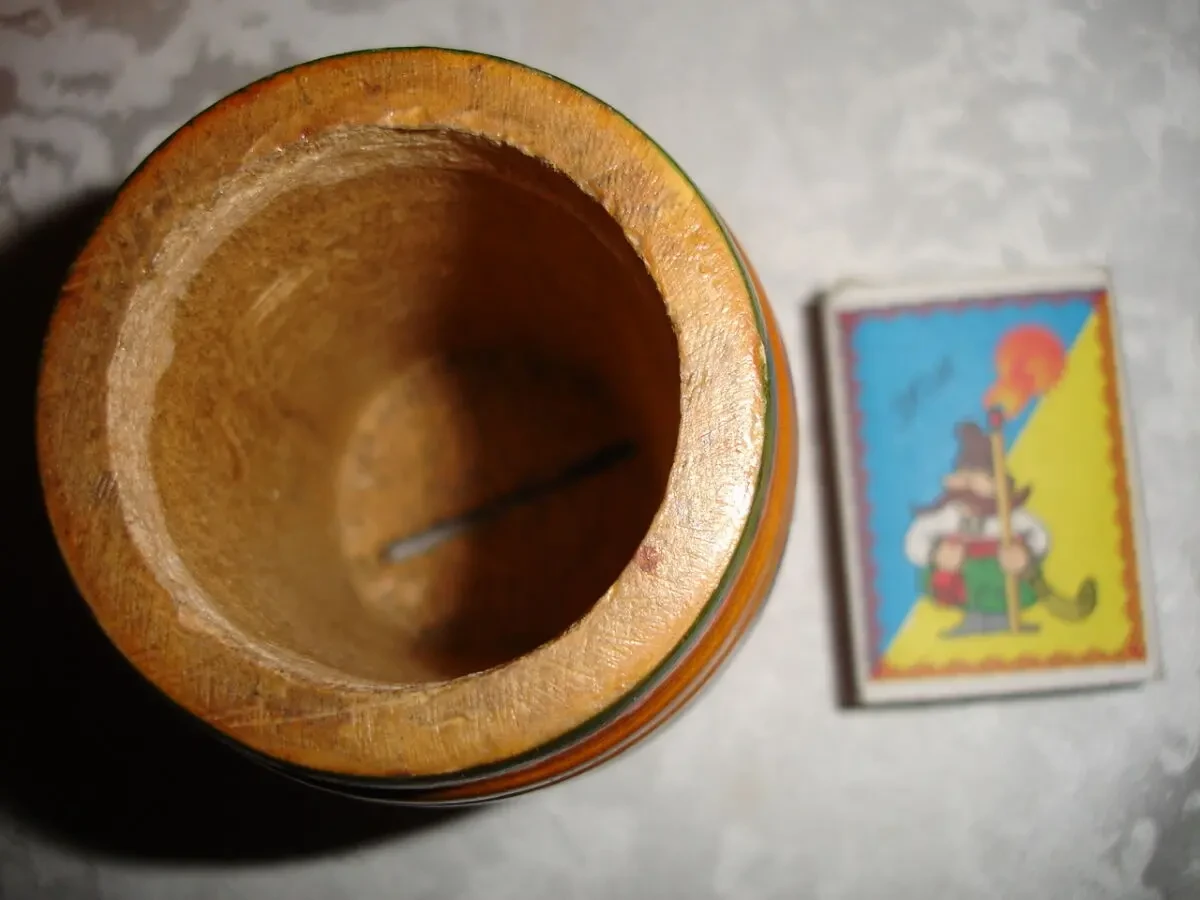 КОПИЛКА/скарбничка БОЧКА: дерево + лак; ф 5 см, висота 8,5 см; без дна 3