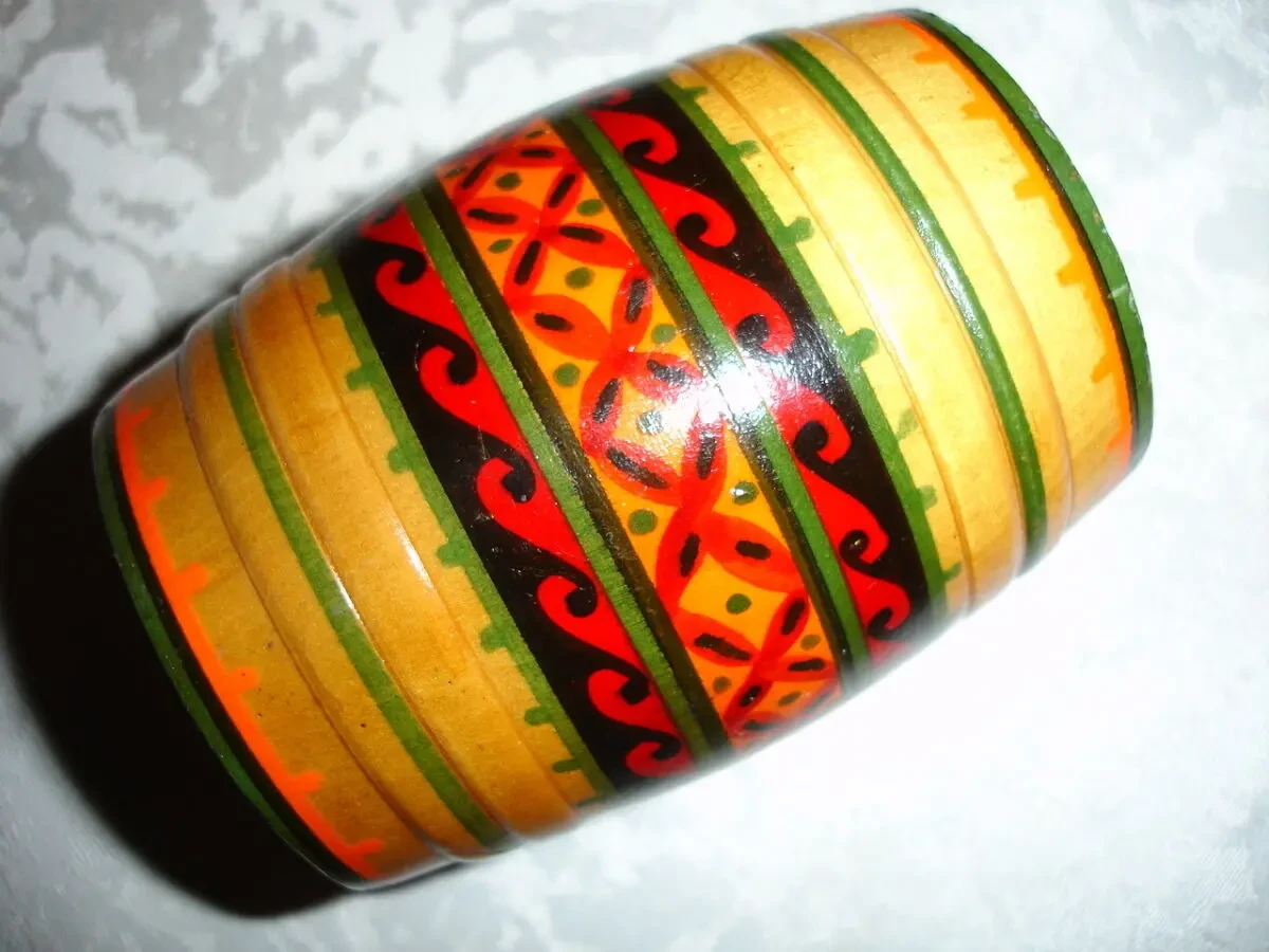 КОПИЛКА/скарбничка БОЧКА: дерево + лак; ф 5 см, висота 8,5 см; без дна 5